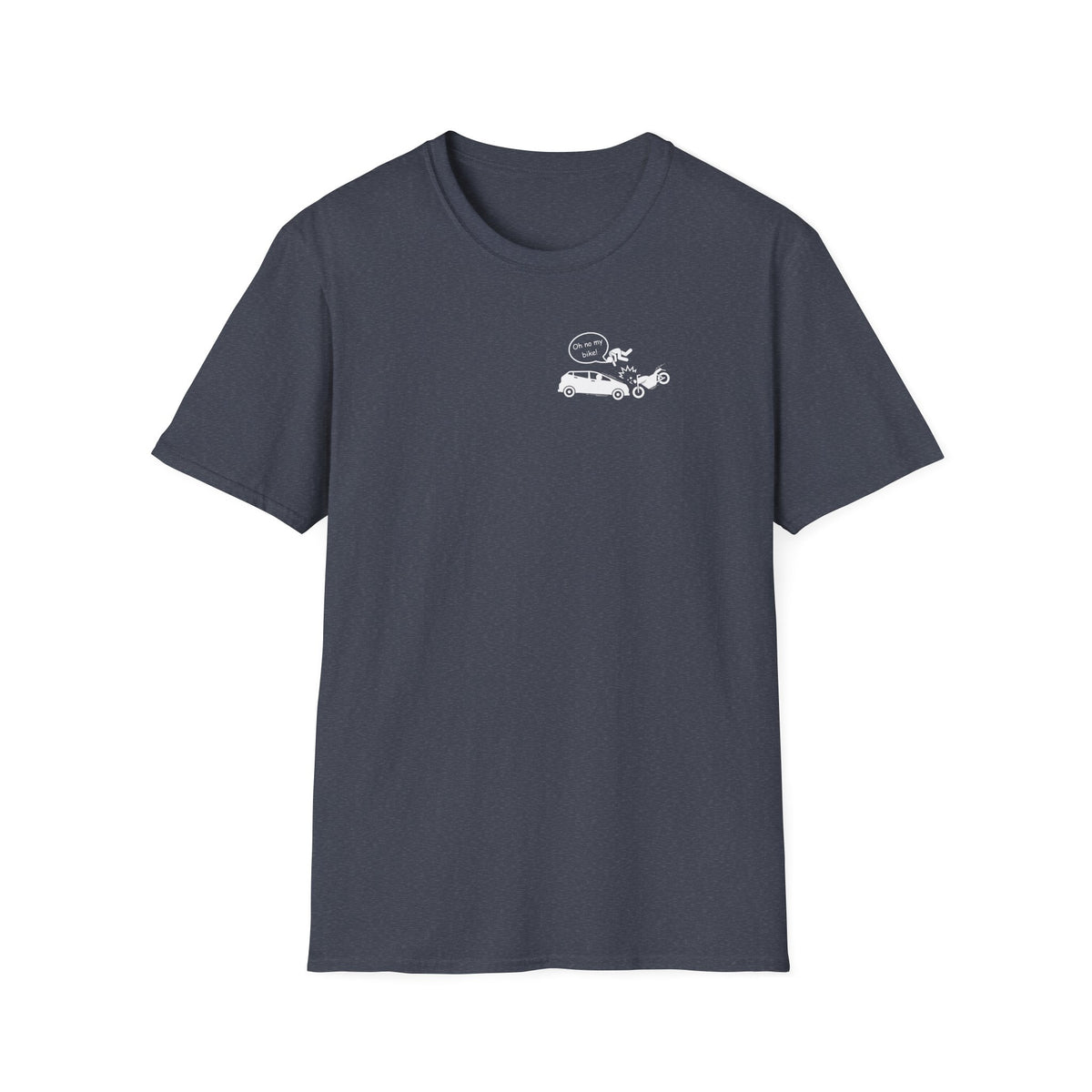 Motorbike T-shirt with 'Oh No My Bike!' (3) Small Logo