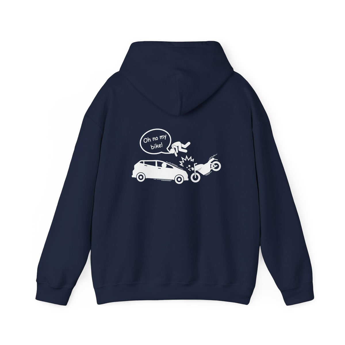 Non UK Sales Hooded Sweatshirt (Oh no my bike (Car) B/W