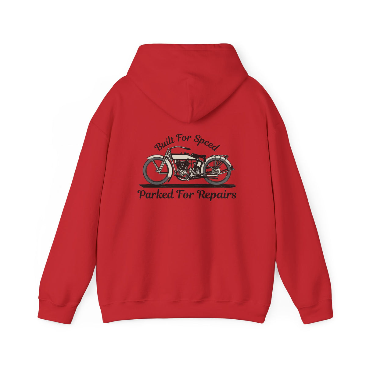 Non UK Sales Hooded Sweatshirt (Built for speed, Parked for repairs) B/W