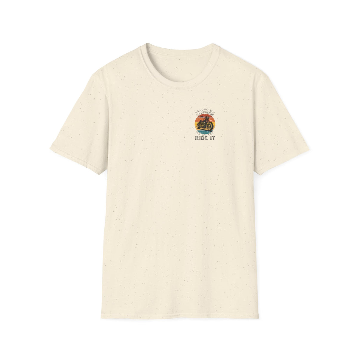 Motorbike T-shirt with You Cant Buy Happiness, But You Can Ride It' Small Logo