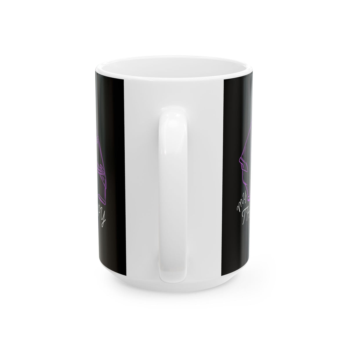 Non UK Sales 11oz And 15oz White Mug With (My Therapy) Purple