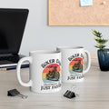 11oz White Mug With (Biker Dad, Like a normal Dad But Faster)