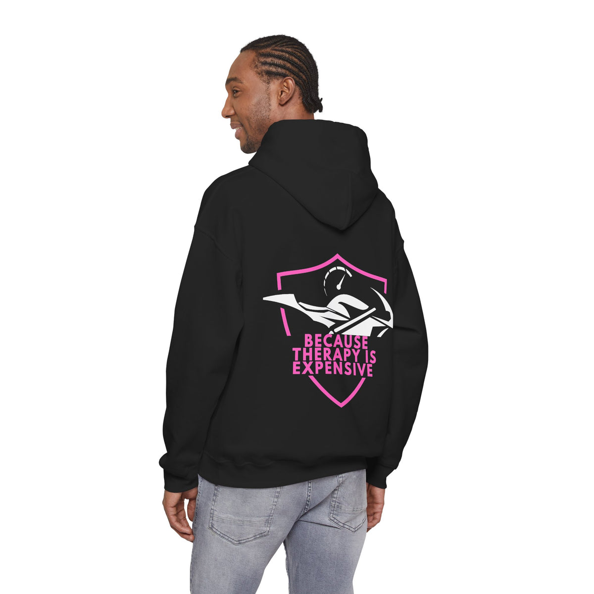 Unisex Heavy Blend™ Hooded Sweatshirt (Because Therapy Is Expensive) 3 Back