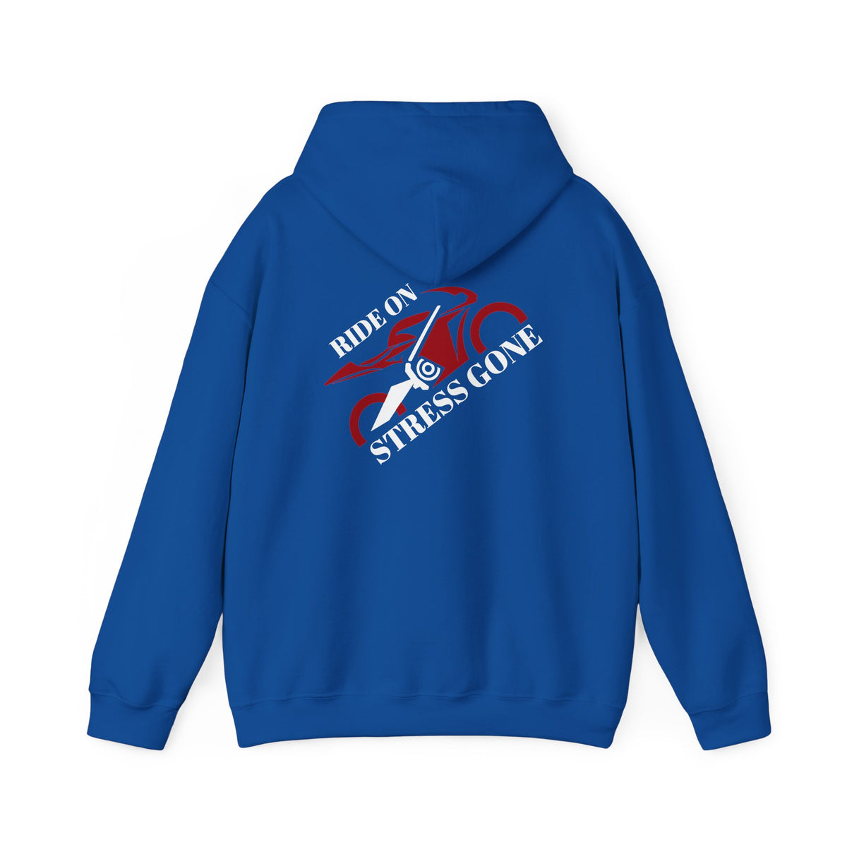 Non UK Sales Hooded Sweatshirt (Ride on, Stress gone) W/B2