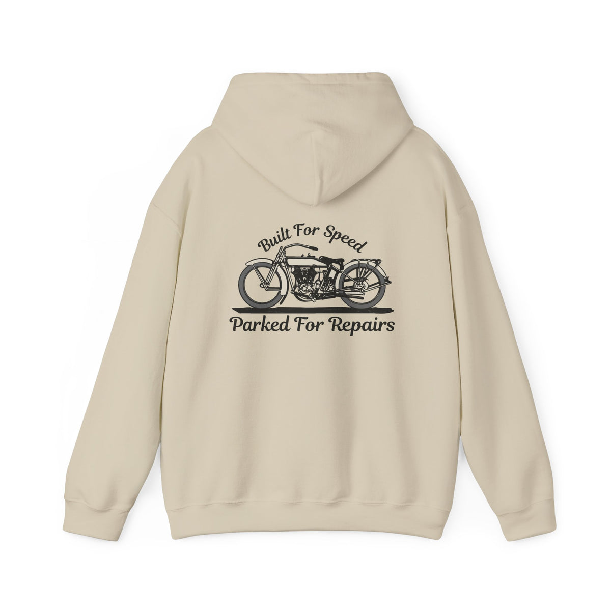 Non UK Sales Hooded Sweatshirt (Built for speed, Parked for repairs) B/W