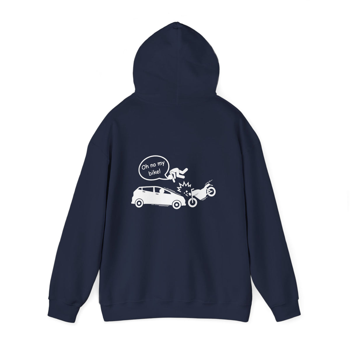 Non UK Sales Hooded Sweatshirt (Oh no my bike (Car) B/W