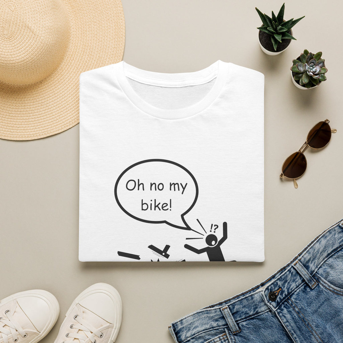 Motorbike T-shirt with 'Oh No My Bike!' (2)