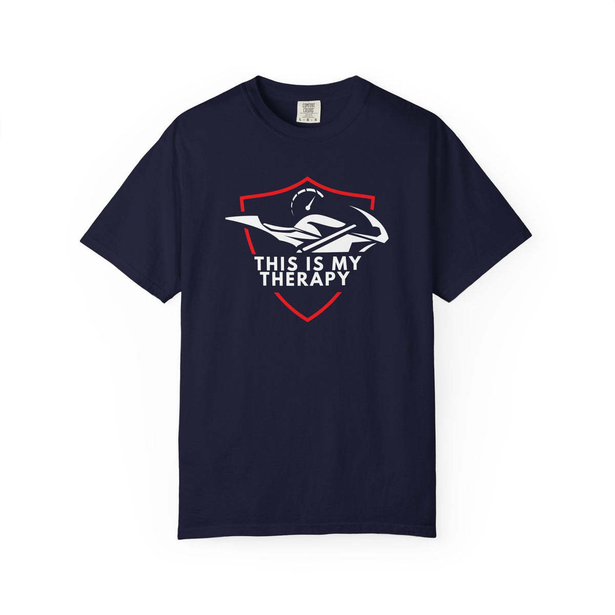 Non UK Sales Motorbike t-shirt  (This is my therapy)  WR/B