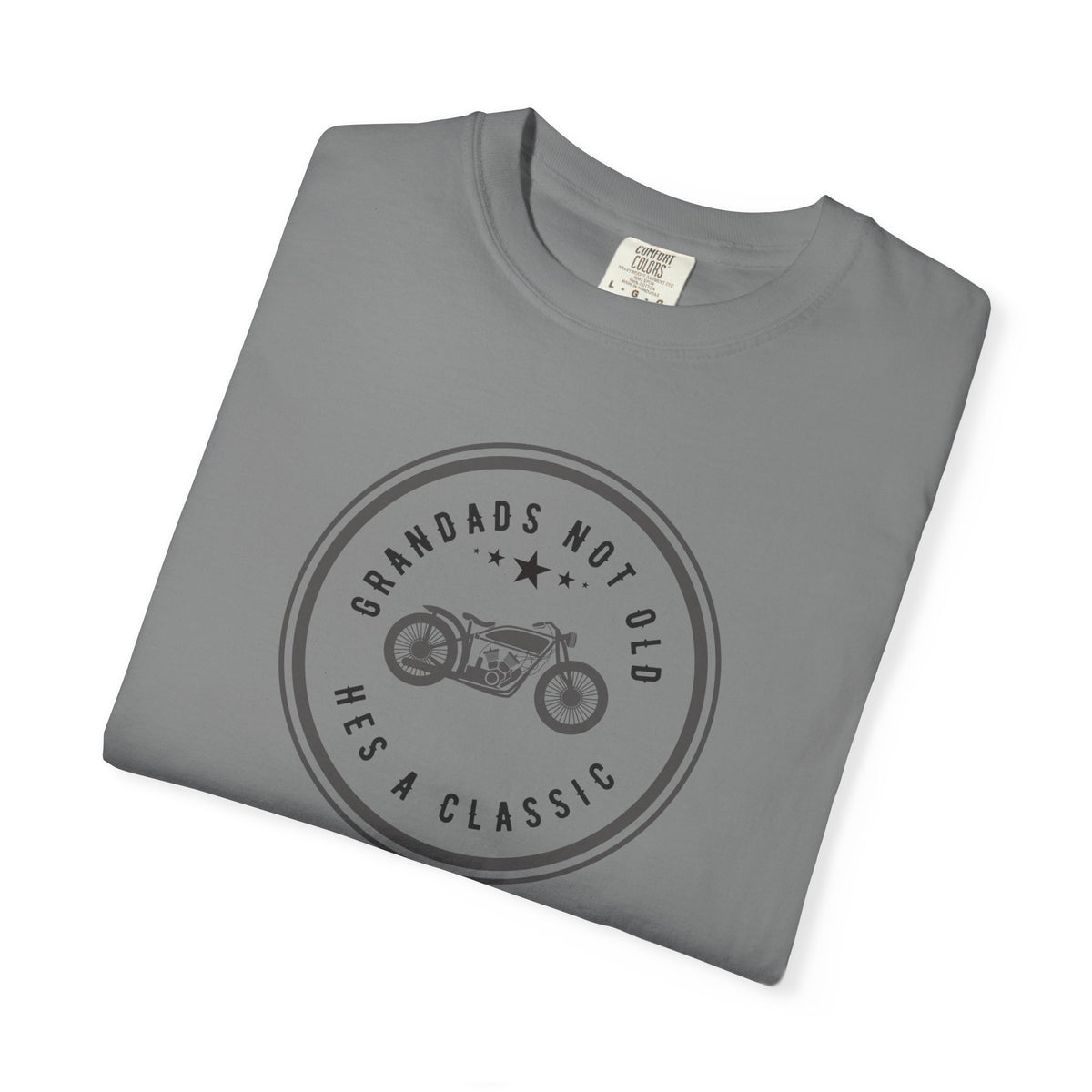 Non UK Sales Motorbike t-shirt  (Grandads not old, Hes a classic) B/W