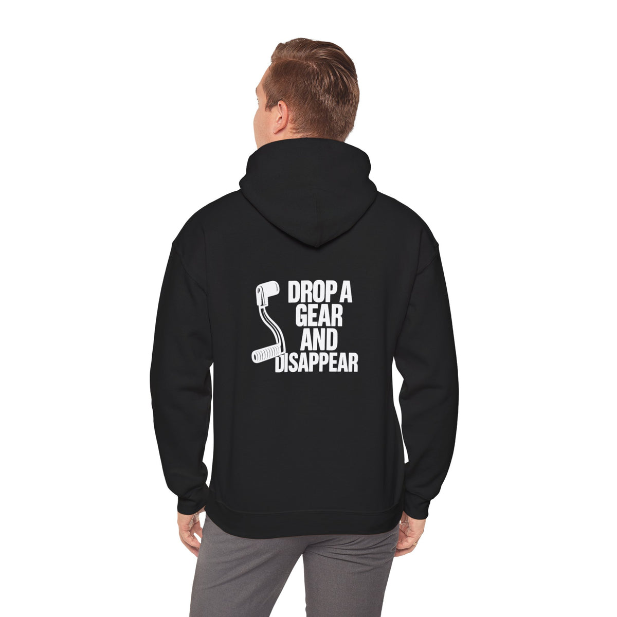 Non UK Sales Hooded Sweatshirt (Drop a gear and disappear) W/B