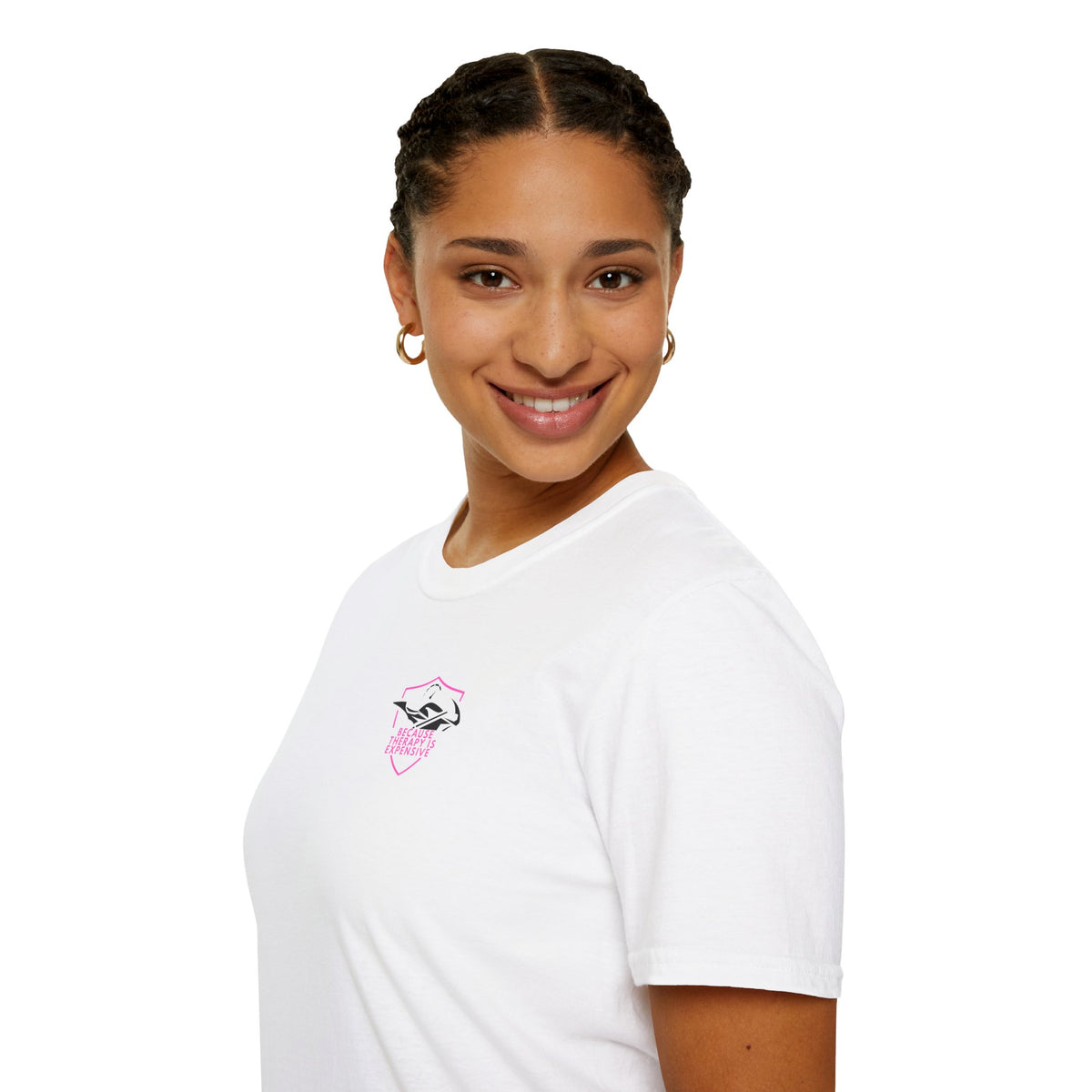 Motorbike T-shirt with 'Because Therapy is Expensive' (3) Small Logo