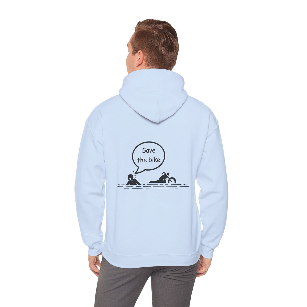 Non UK Sales Hooded Sweatshirt (Save the bike!) B/W