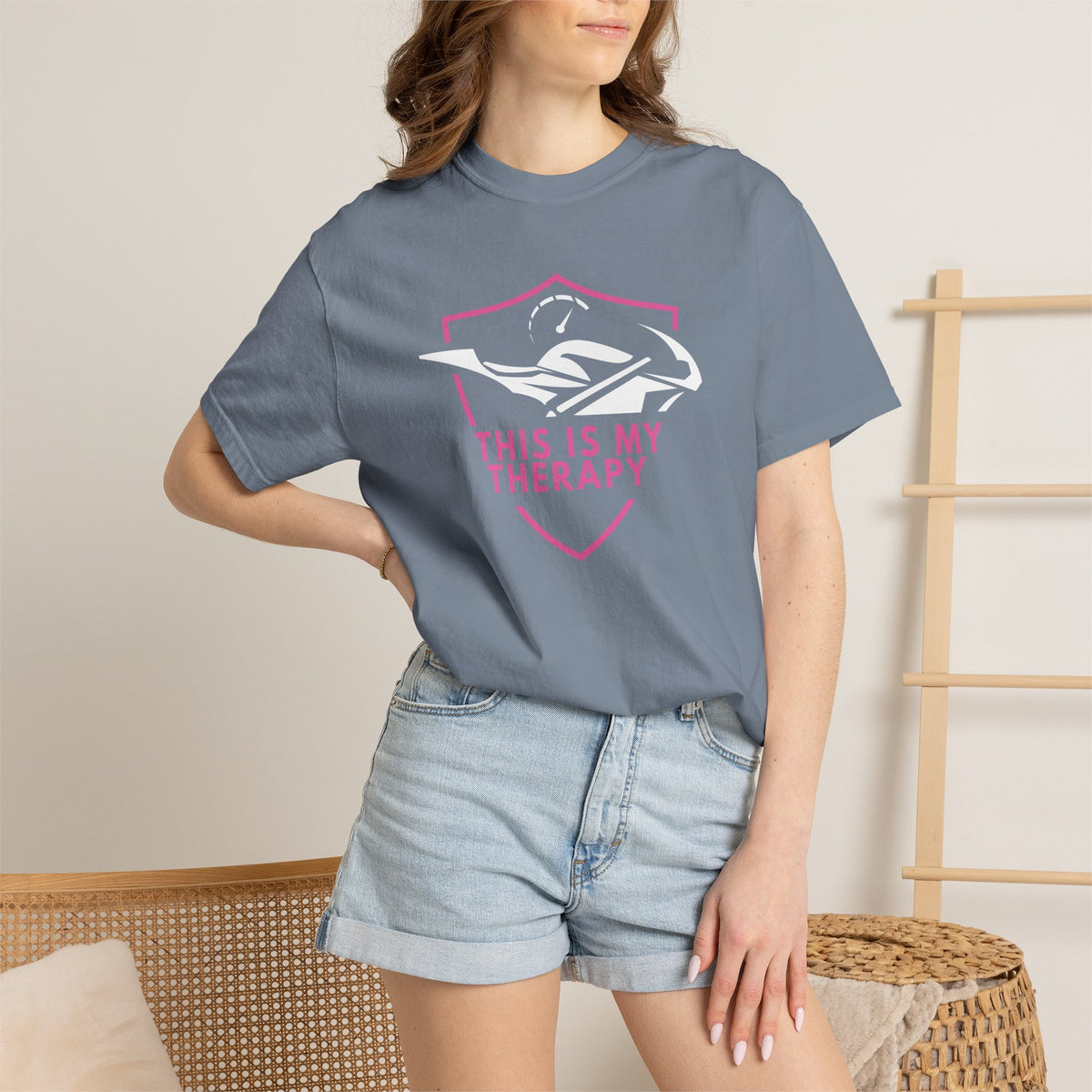 Non UK Sales Motorbike t-shirt  (This is my therapy)  P/B