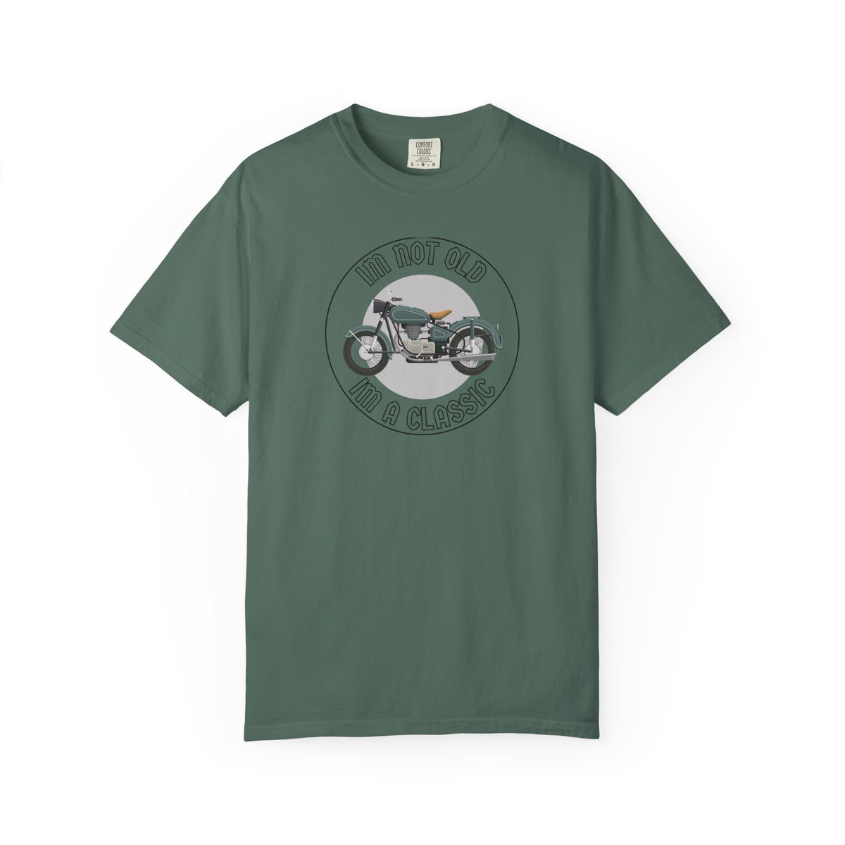 Non UK Sales Motorbike t-shirt  (Im not old, Im a classic) B/W