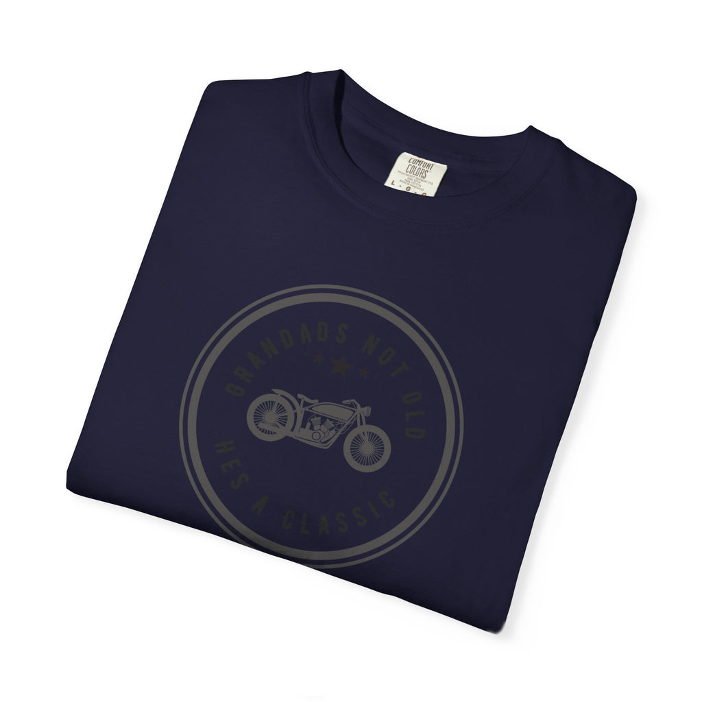 Non UK Sales Motorbike t-shirt  (Grandads not old, Hes a classic) B/W