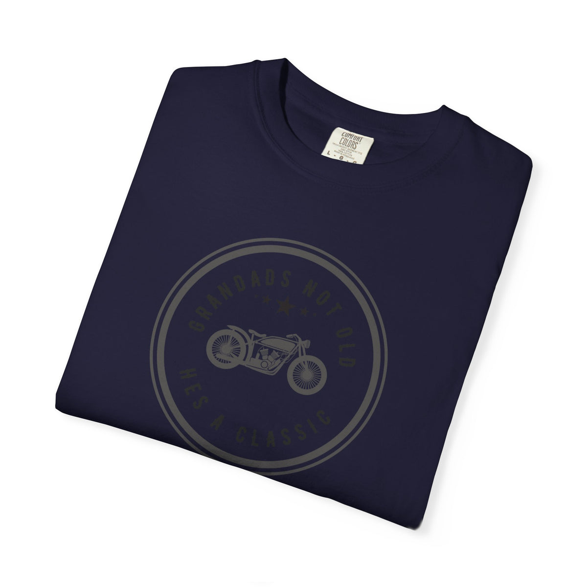 Non UK Sales Motorbike t-shirt  (Grandads not old, Hes a classic) B/W