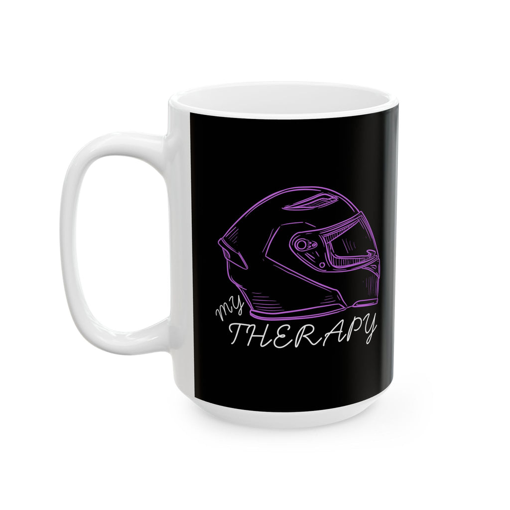 Non UK Sales 11oz And 15oz White Mug With (My Therapy) Purple