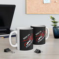 11oz White Mug With (Ride on, Stress gone) (Angled)