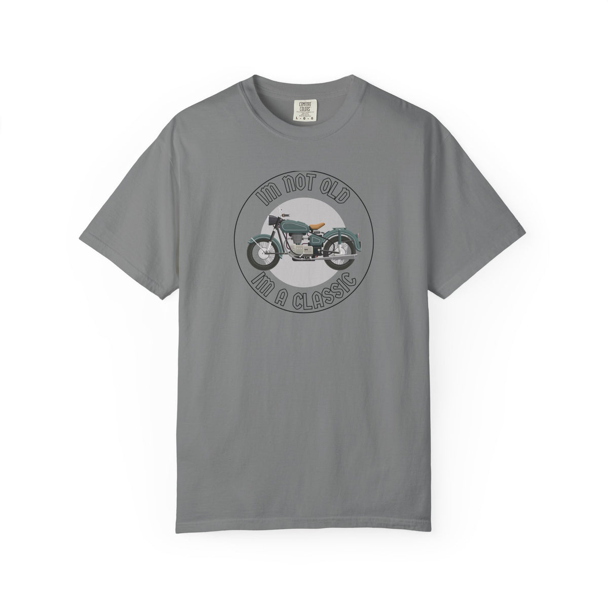 Non UK Sales Motorbike t-shirt  (Im not old, Im a classic) B/W