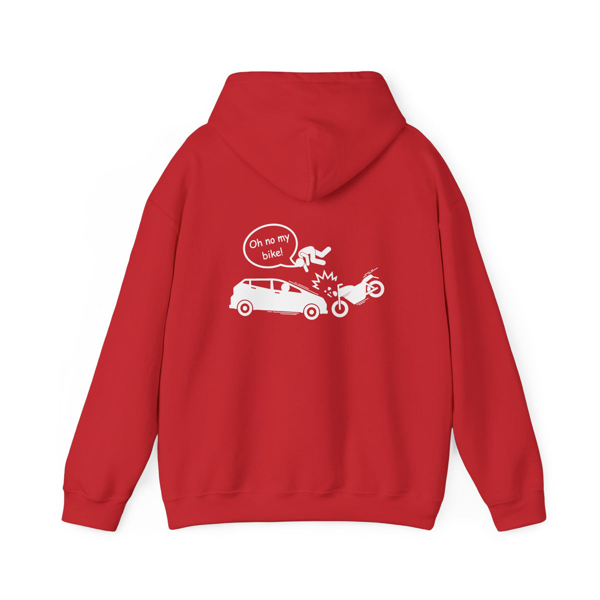 Non UK Sales Hooded Sweatshirt (Oh no my bike (Car) B/W