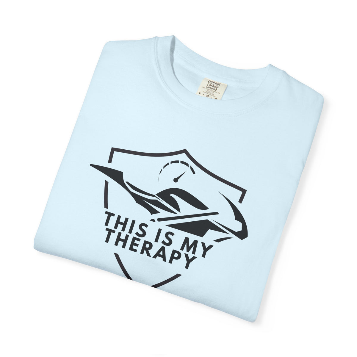 Non UK Sales Motorbike t-shirt  (This is my therapy)  B/W