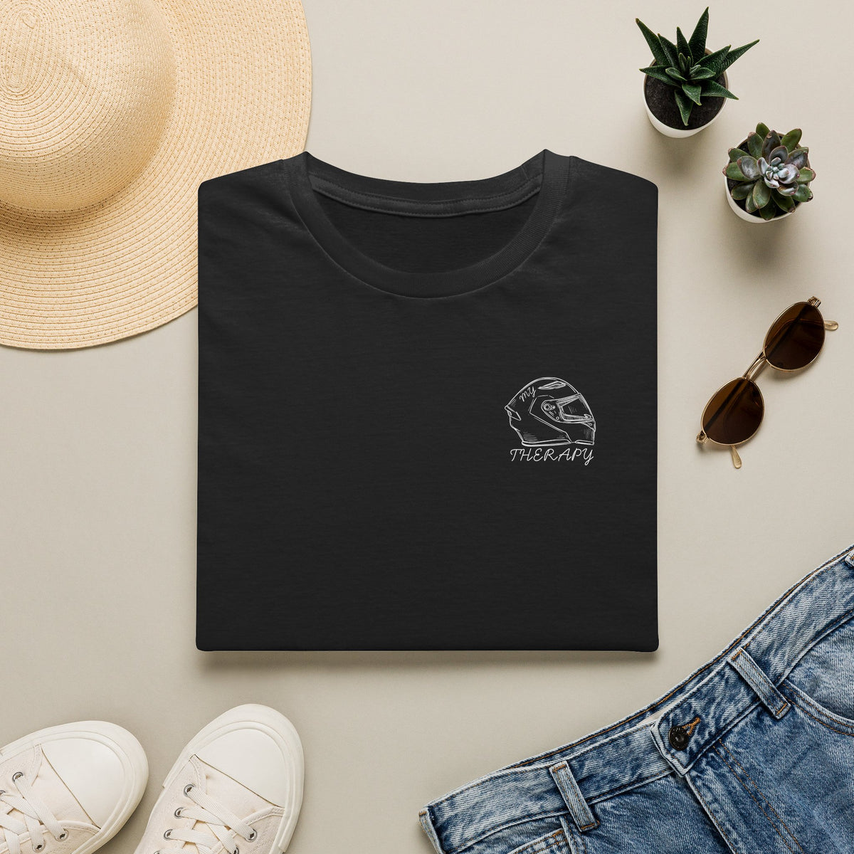 Motorbike T-shirt with 'My Therapy' (1) (Small Logo)
