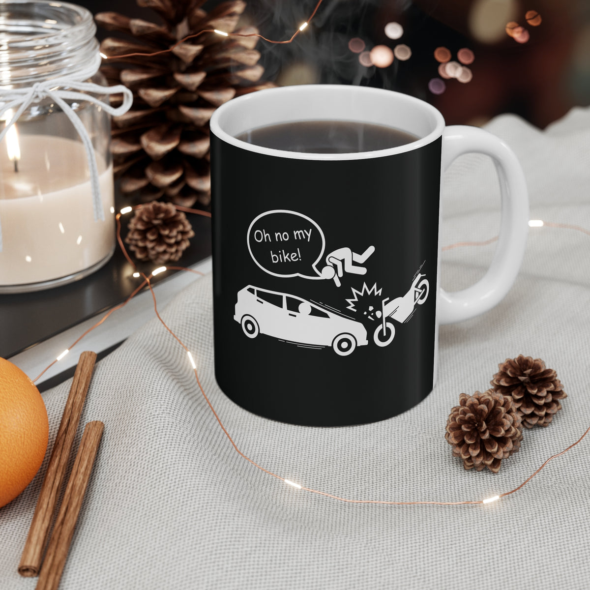 11oz White Mug With (Oh no my Bike) (3)
