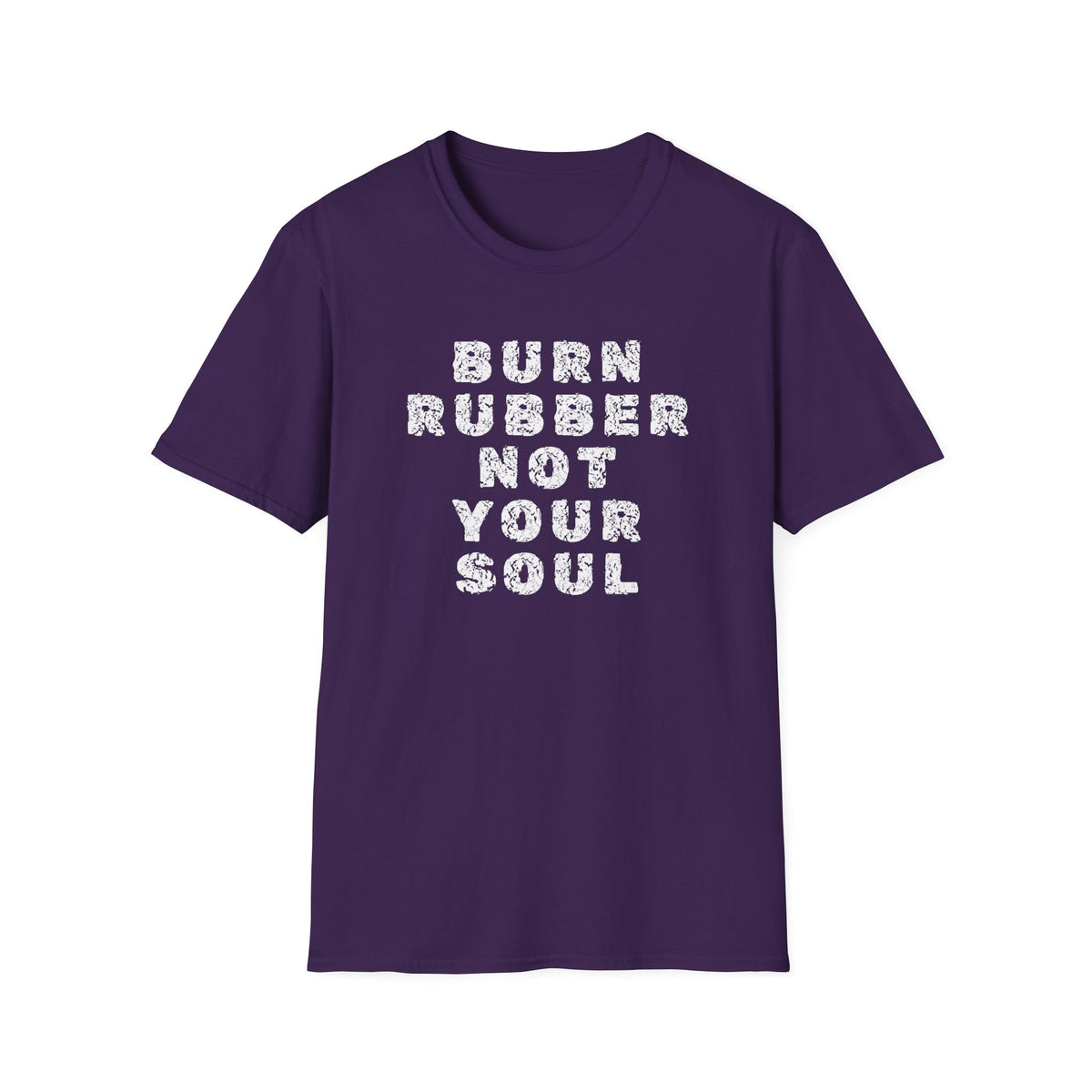 Motorbike T-shirt with 'Burn Rubber, Not your Soul' (5)