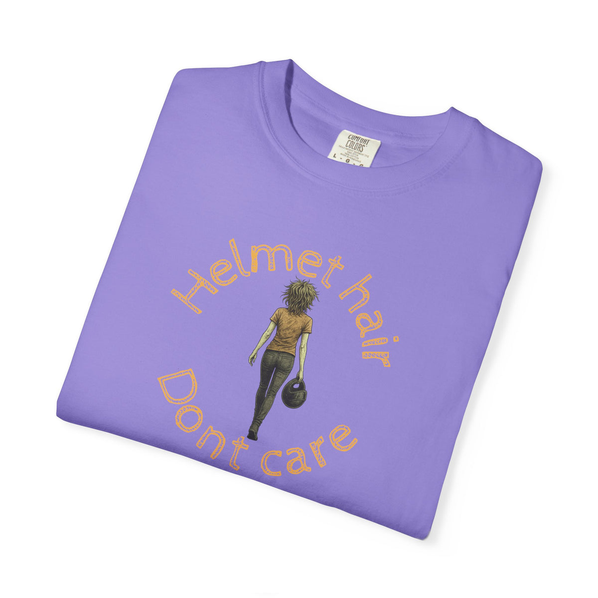 Non UK Sales Motorbike t-shirt  (Helmet hair, Dont care) Y/B