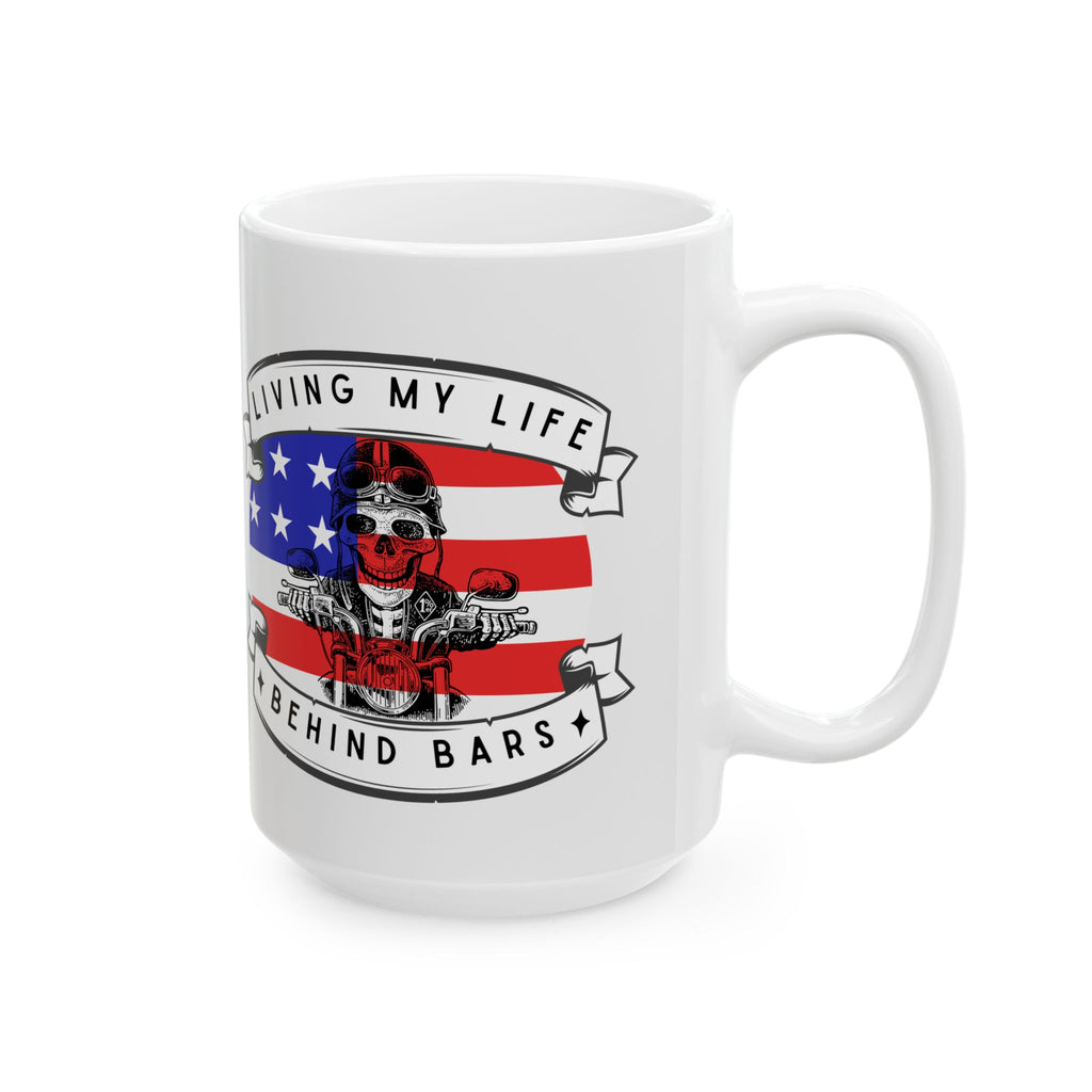 Non UK Sales 11oz And 15oz White Mug With (Living my life behind bars)