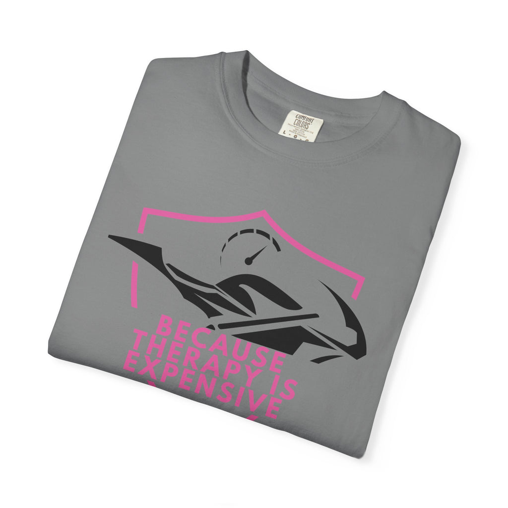 Non UK Sales Motorbike t-shirt  (Because Therapy is expensive) P/W