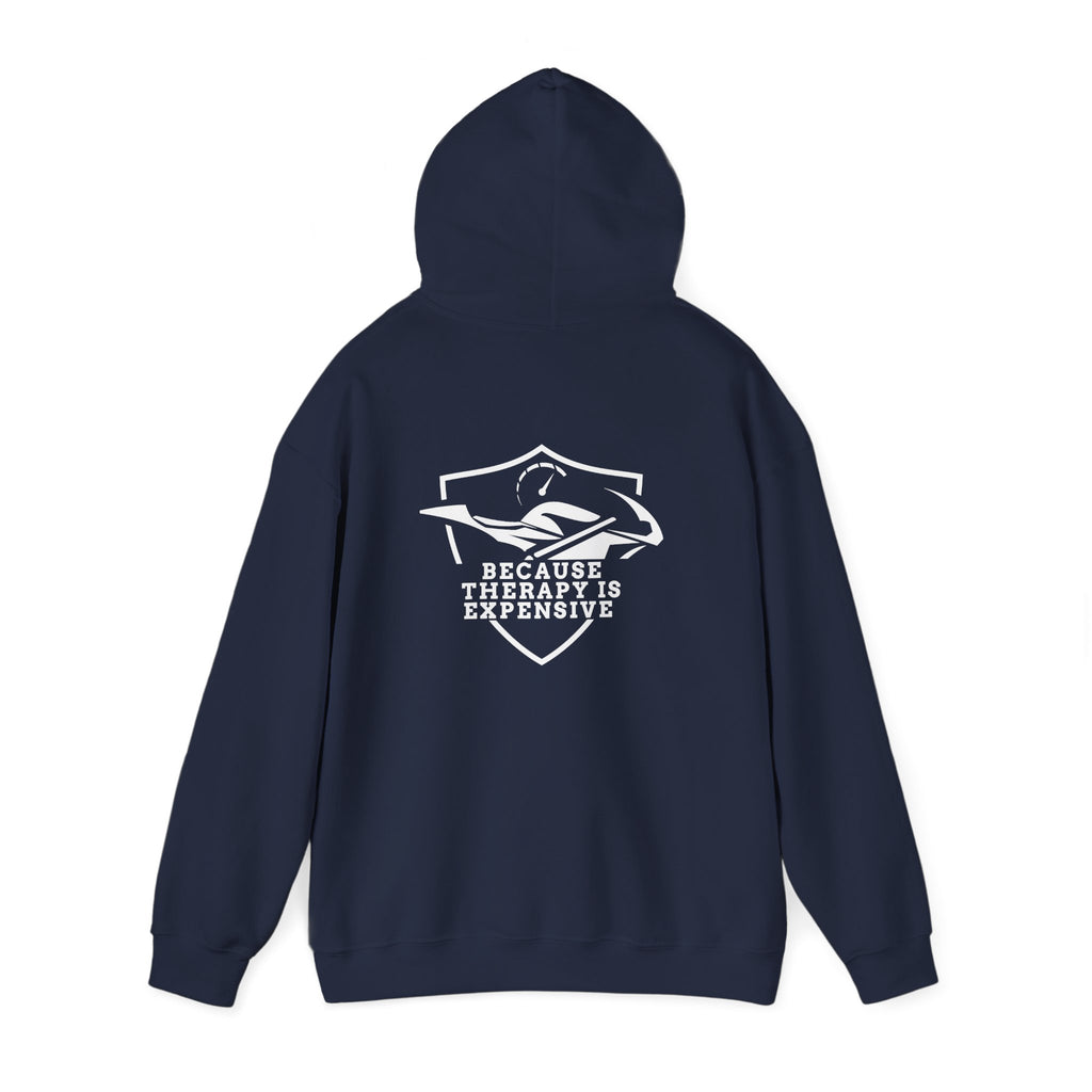 Non UK Sales Hooded Sweatshirt (Because therapy is expensive) W/B