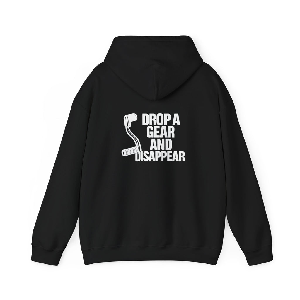 Non UK Sales Hooded Sweatshirt (Drop a gear and disappear) W/B