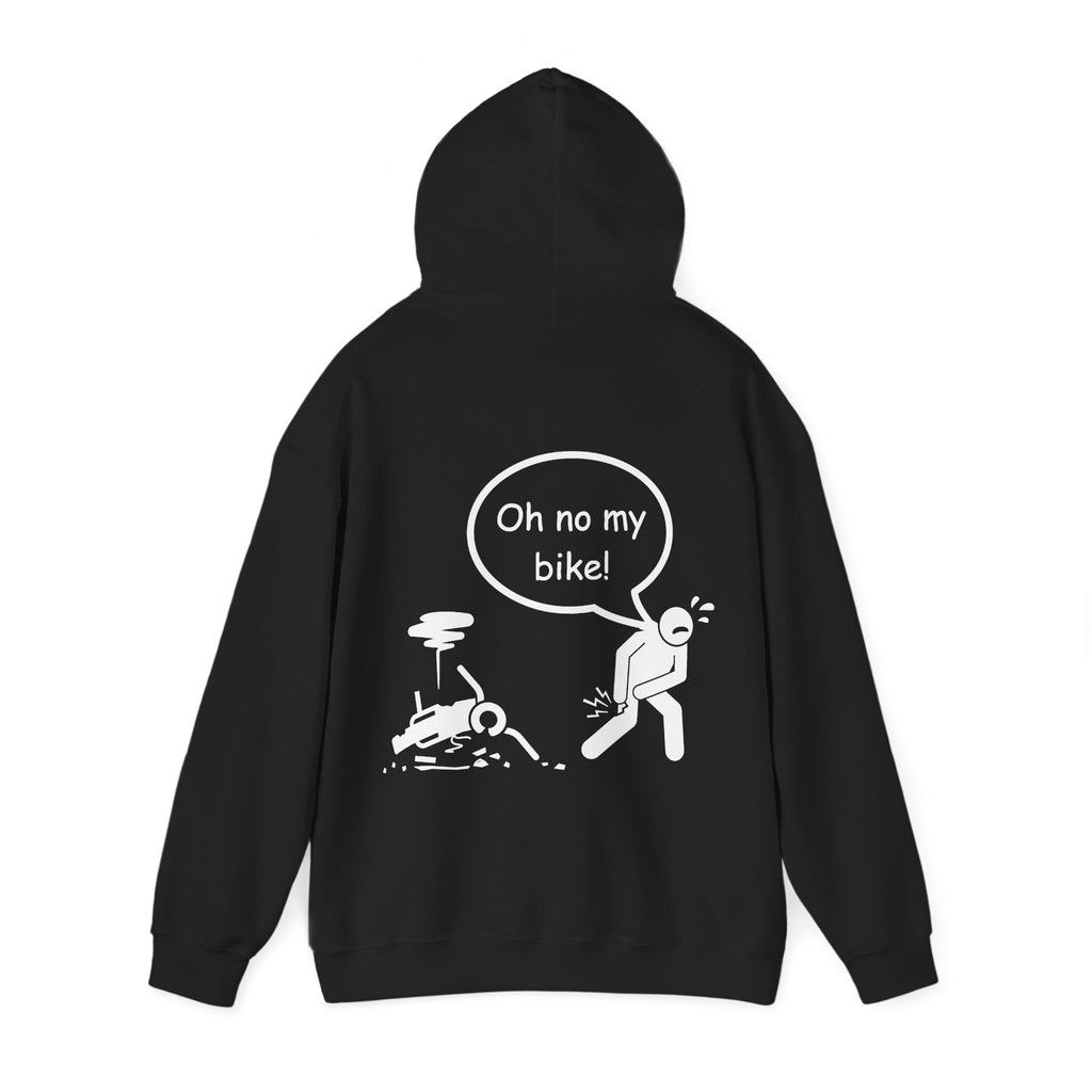 Unisex Heavy Blend™ Hooded Sweatshirt (Oh No My Bike 2) Back