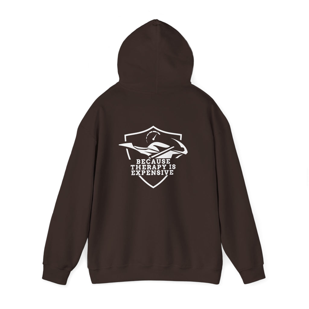 Non UK Sales Hooded Sweatshirt (Because therapy is expensive) W/B