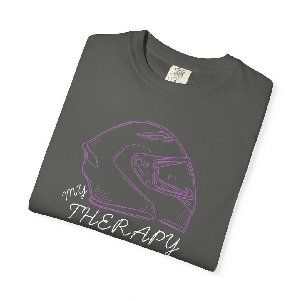 Non UK Sales Motorbike t-shirt  (My therapy)  Helmet P/B