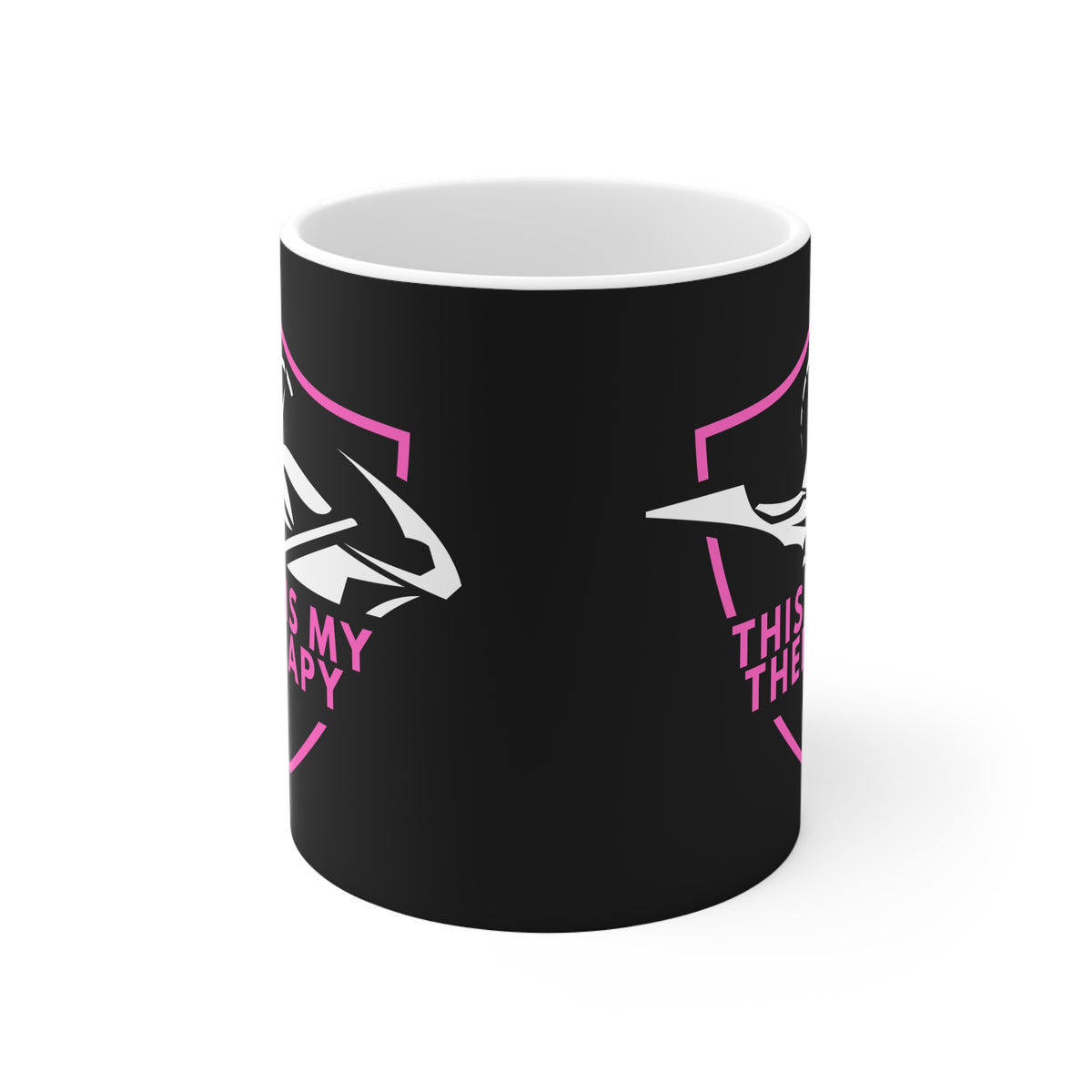 11oz White Mug With (This is my therapy) (2)
