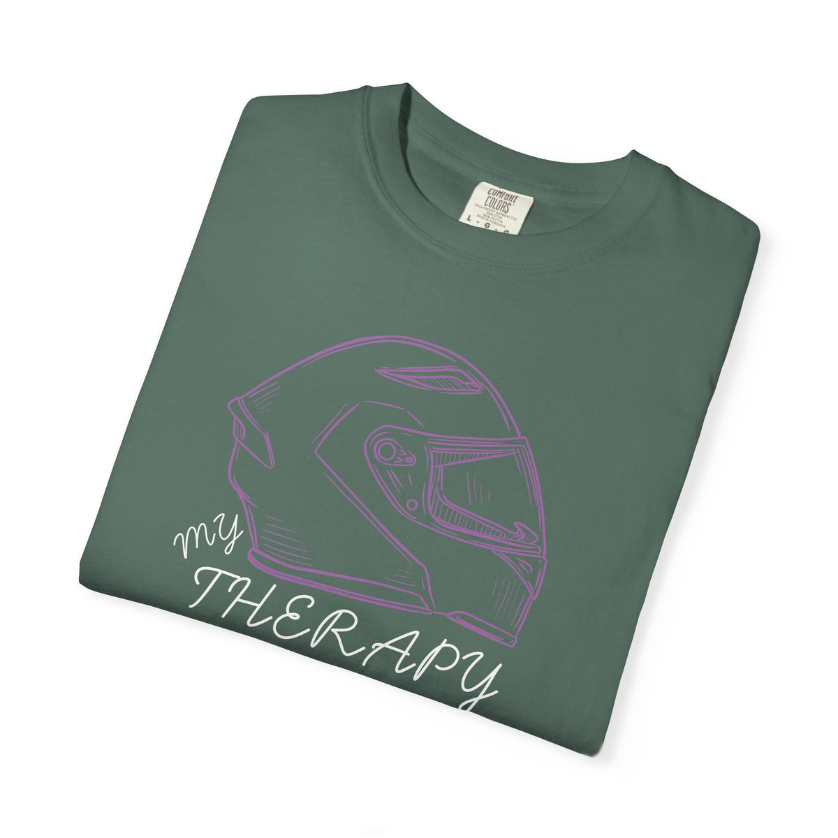 Non UK Sales Motorbike t-shirt  (My therapy)  Helmet P/B