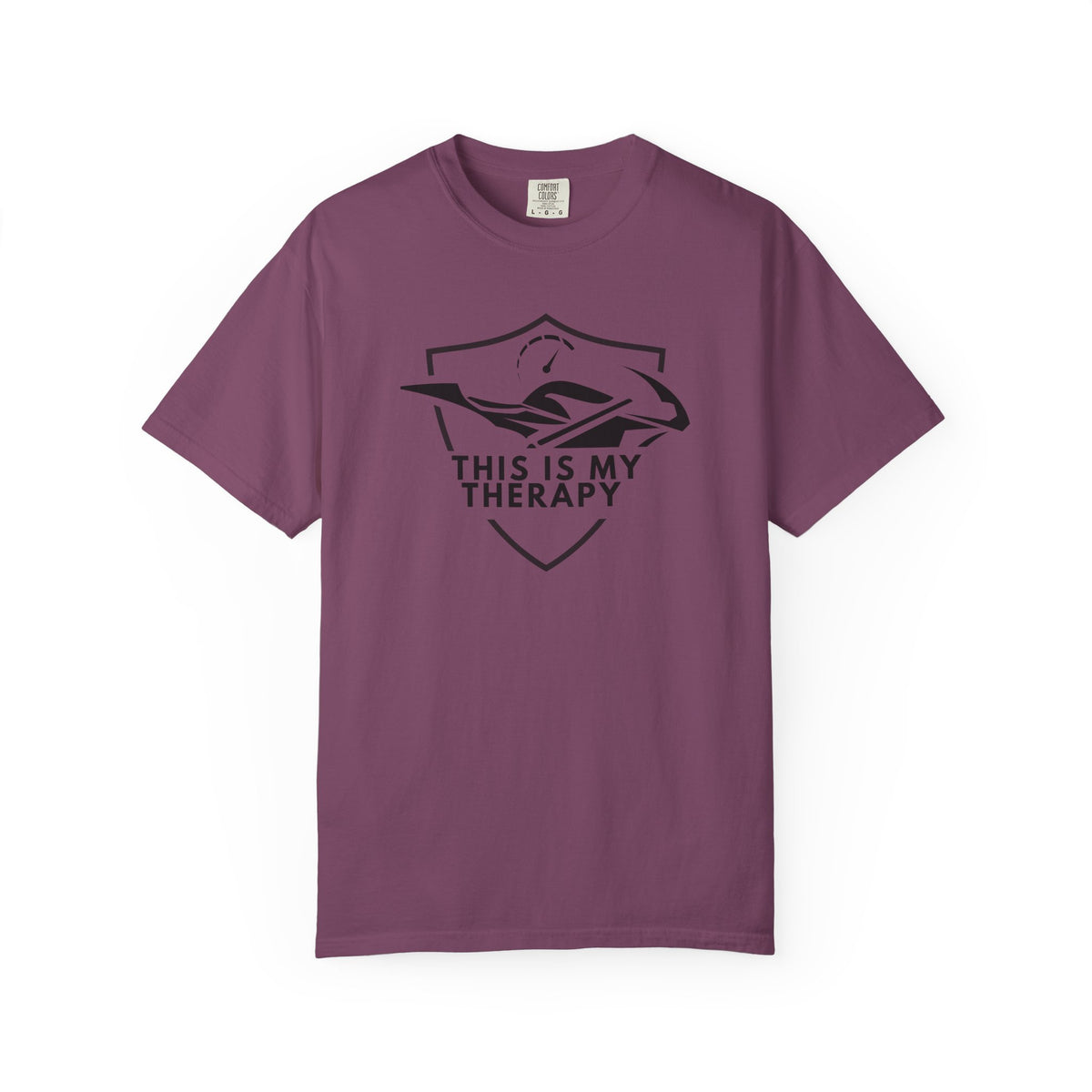 Non UK Sales Motorbike t-shirt  (This is my therapy)  B/W