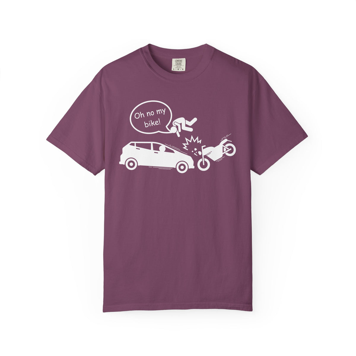 Non UK Sales Motorbike t-shirt (Oh no my bike) Car W/B