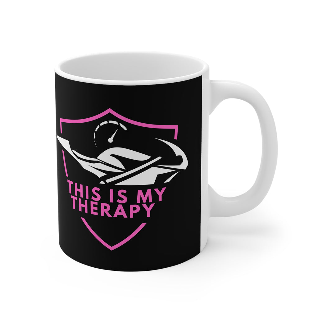 11oz White Mug With (This is my therapy) (2)