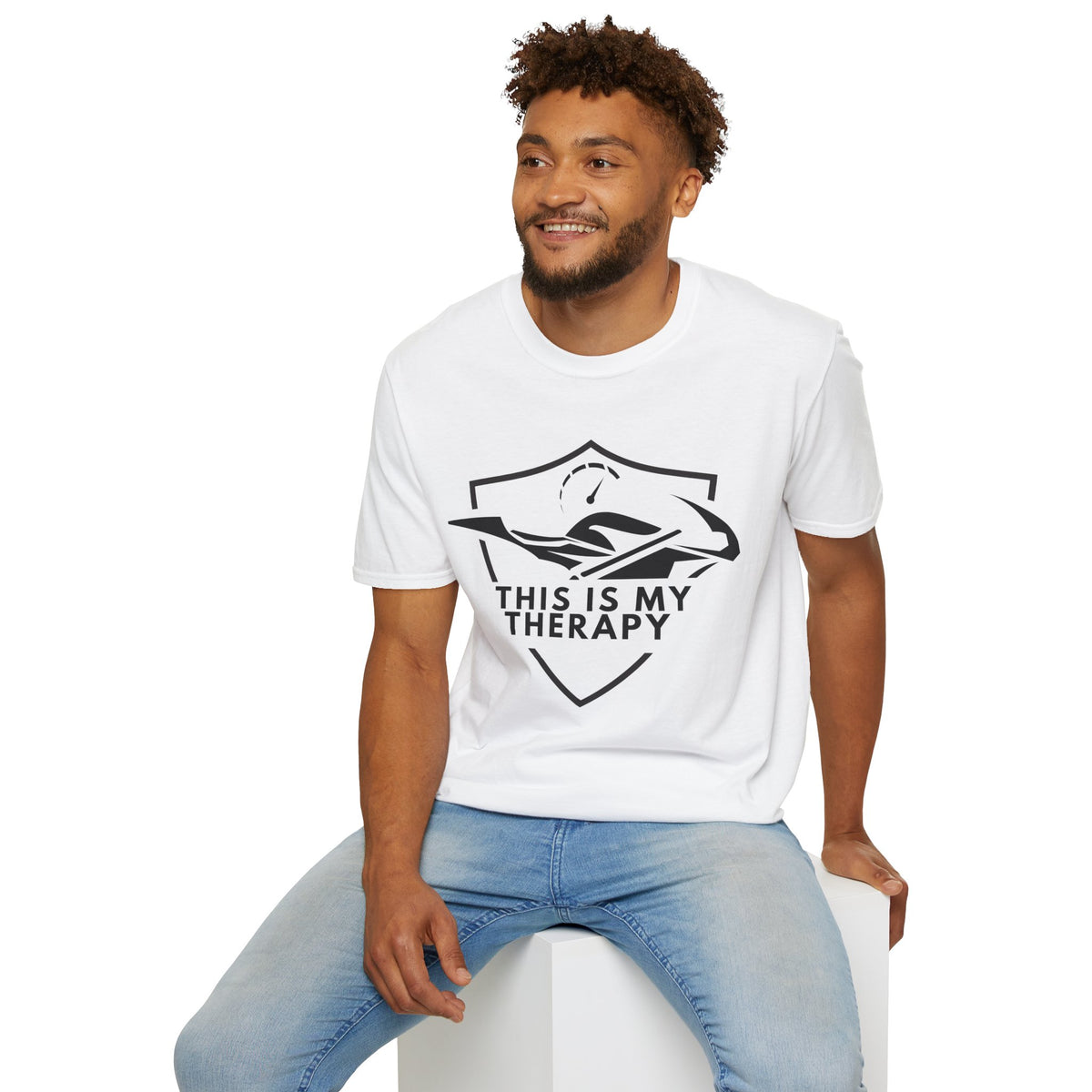 Motorbike T-shirt with 'This is my Therapy' (2)