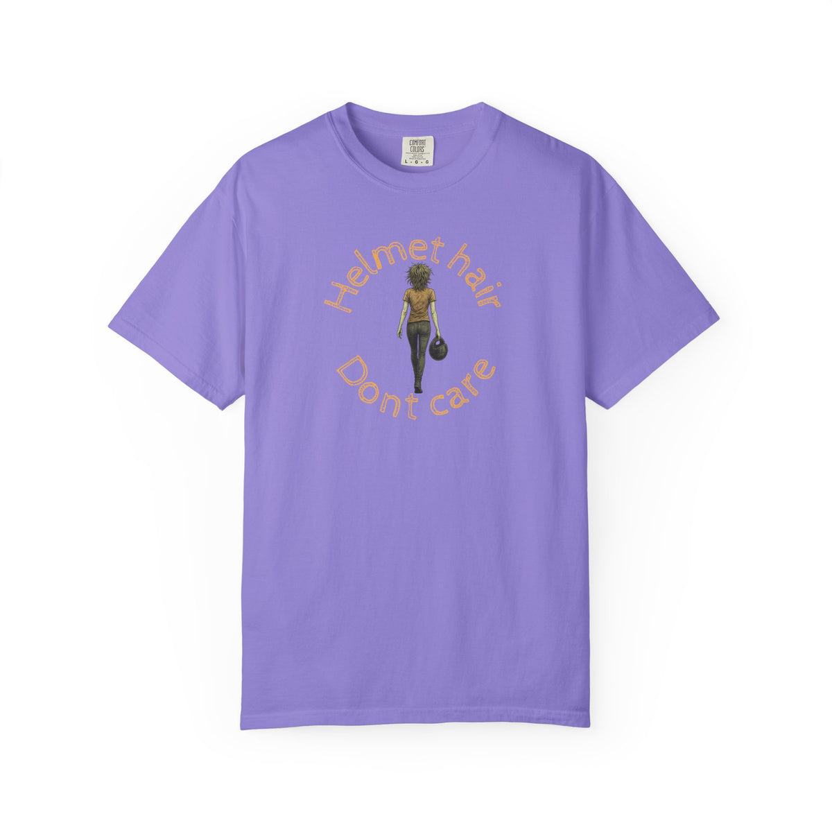 Non UK Sales Motorbike t-shirt  (Helmet hair, Dont care) Y/B