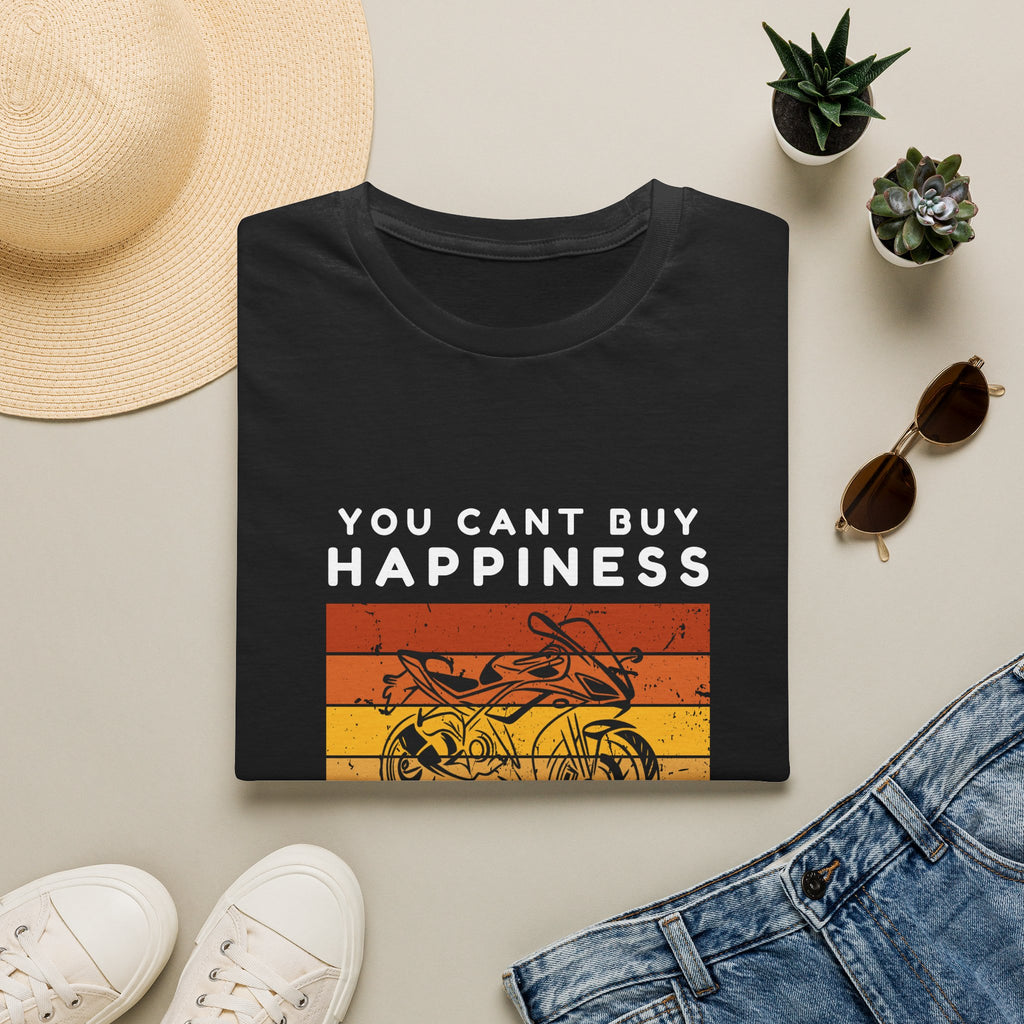 Motorbike T-shirt with You Cant Buy Happiness, But You Can Ride It' (2)
