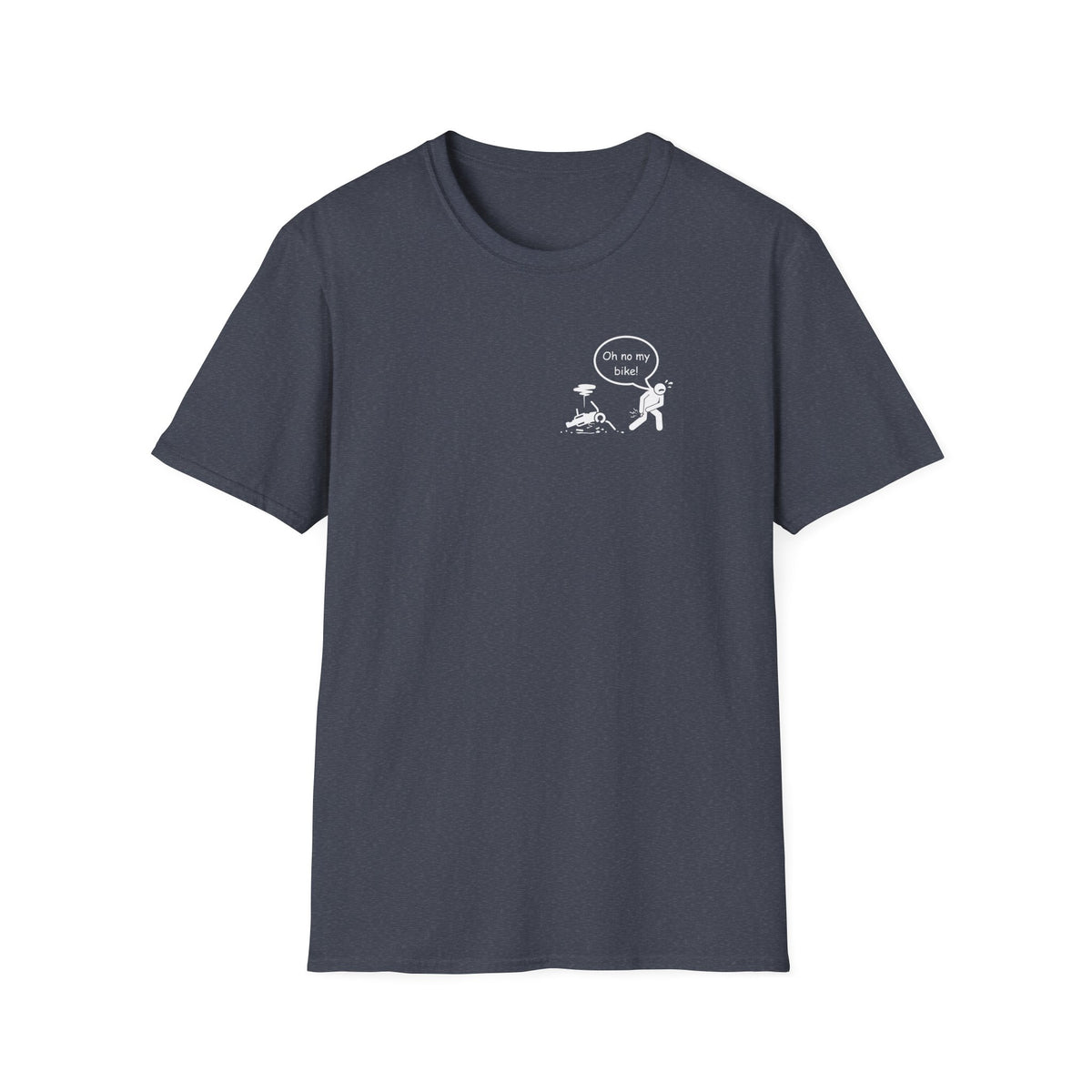 Motorbike T-shirt with 'Oh No My Bike!' Small Logo