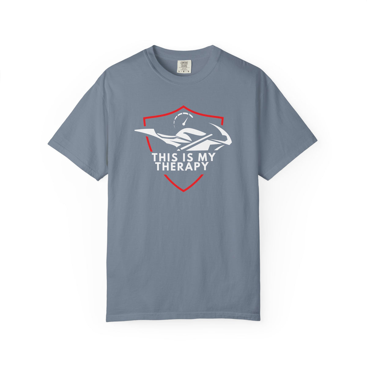 Non UK Sales Motorbike t-shirt  (This is my therapy)  WR/B