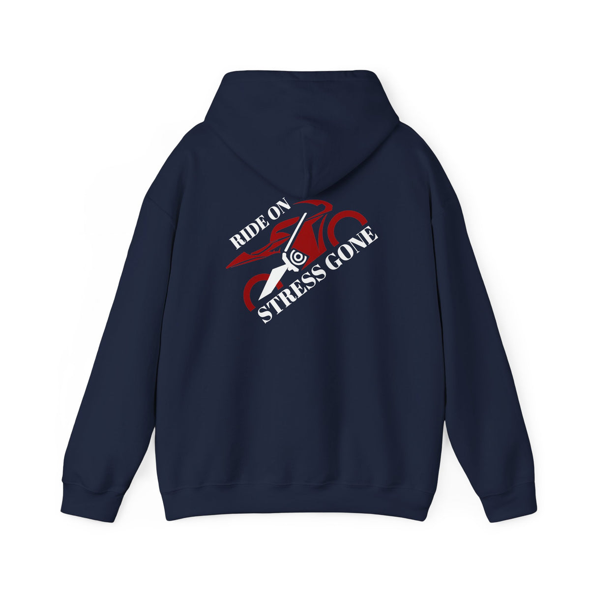 Non UK Sales Hooded Sweatshirt (Ride on, Stress gone) W/B2