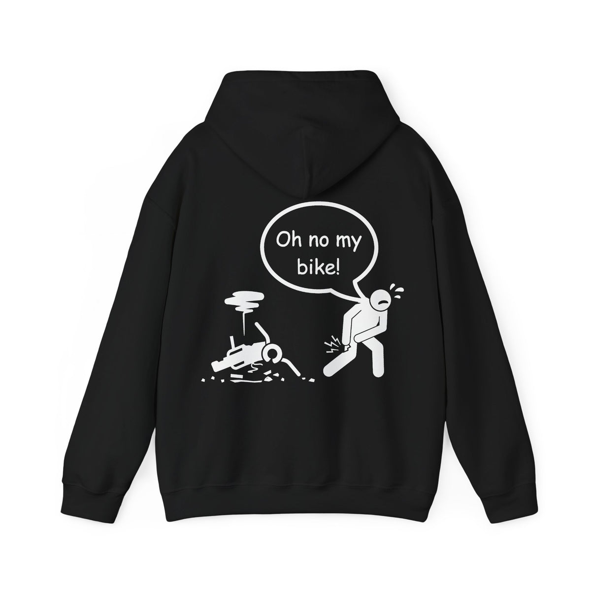 Unisex Heavy Blend™ Hooded Sweatshirt (Oh No My Bike 2) Back
