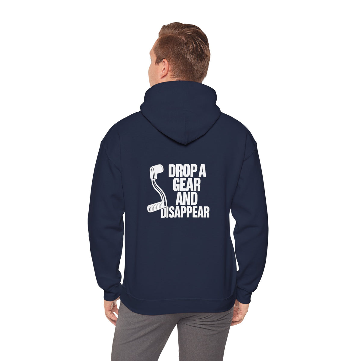 Non UK Sales Hooded Sweatshirt (Drop a gear and disappear) W/B