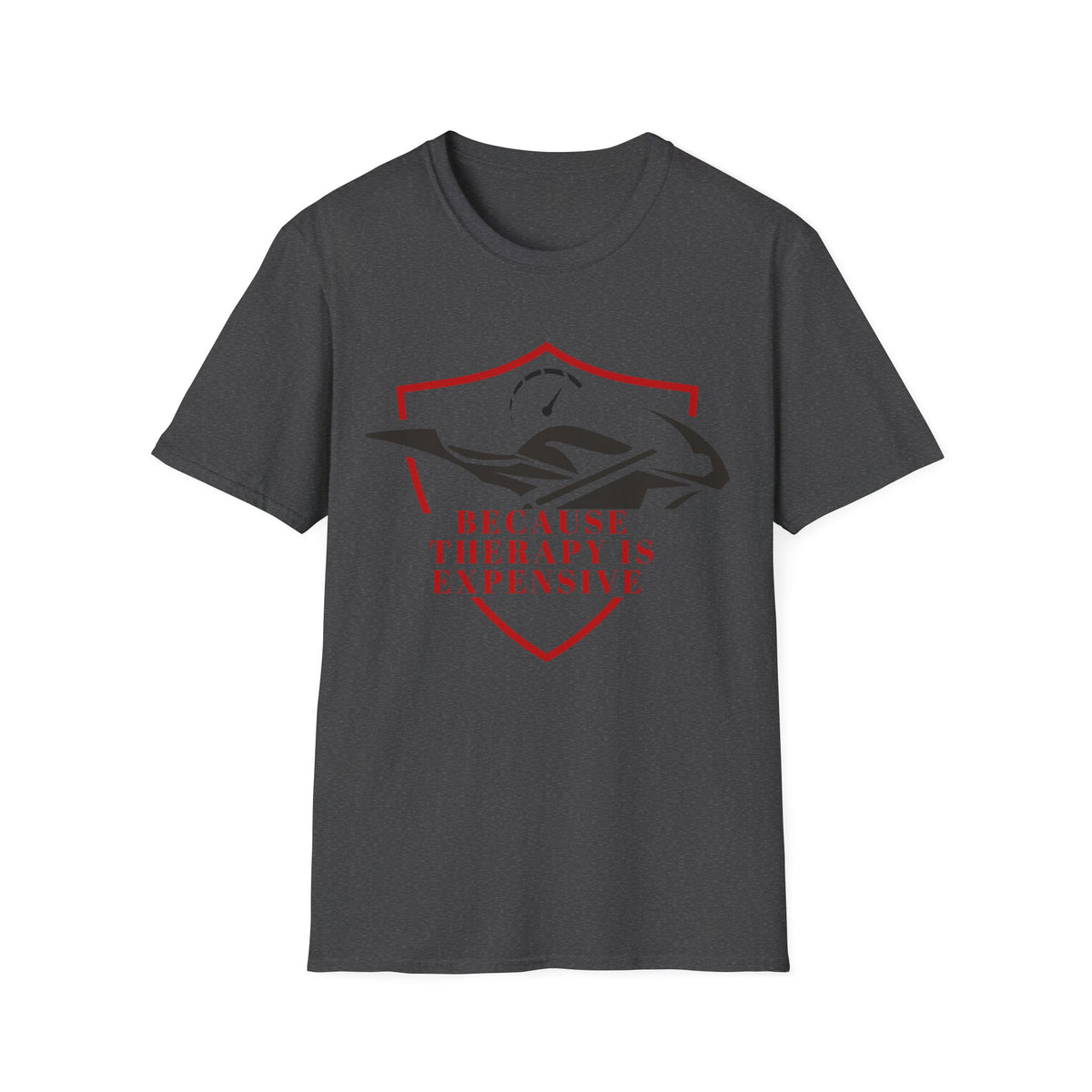 Motorbike T-shirt with 'Because Therapy is Expensive' (4)